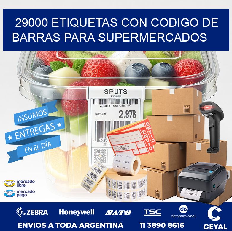 29000 ETIQUETAS CON CODIGO DE BARRAS PARA SUPERMERCADOS