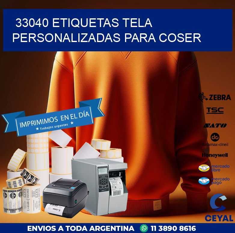 33040 ETIQUETAS TELA PERSONALIZADAS PARA COSER