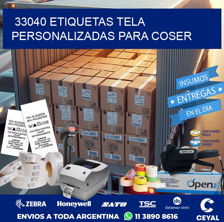 33040 ETIQUETAS TELA PERSONALIZADAS PARA COSER