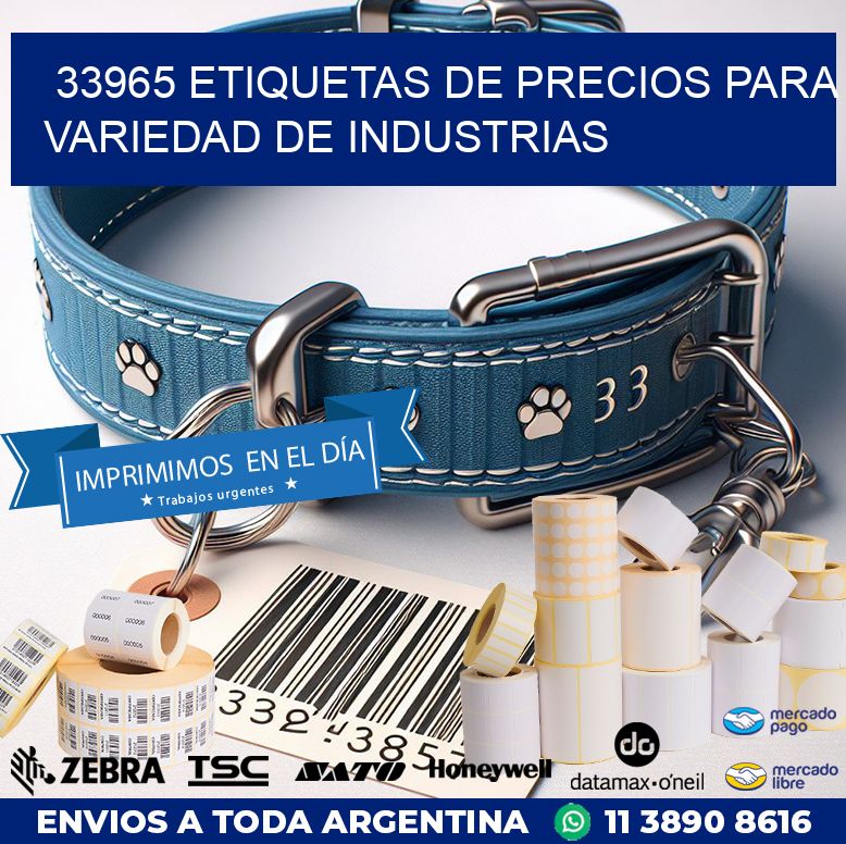 33965 ETIQUETAS DE PRECIOS PARA VARIEDAD DE INDUSTRIAS