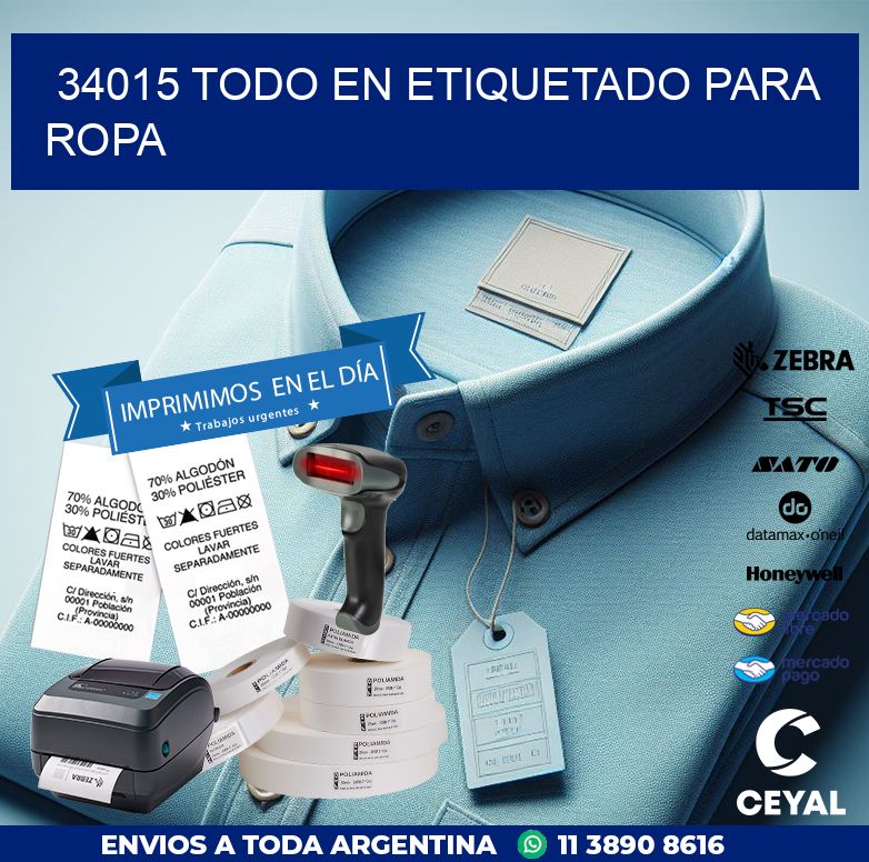 34015 TODO EN ETIQUETADO PARA ROPA