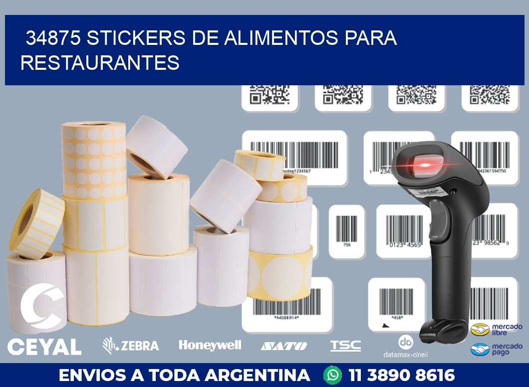 34875 STICKERS DE ALIMENTOS PARA RESTAURANTES