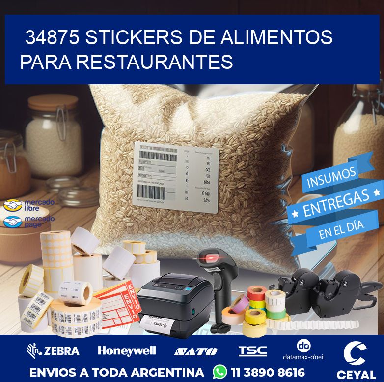 34875 STICKERS DE ALIMENTOS PARA RESTAURANTES