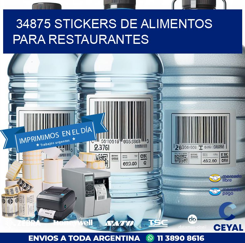 34875 STICKERS DE ALIMENTOS PARA RESTAURANTES