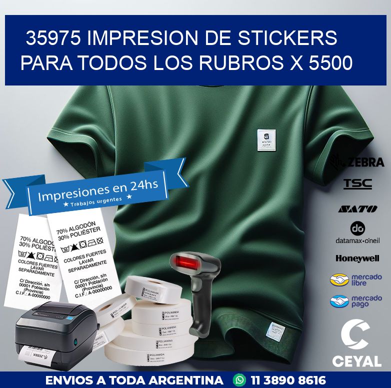 35975 IMPRESION DE STICKERS PARA TODOS LOS RUBROS X 5500