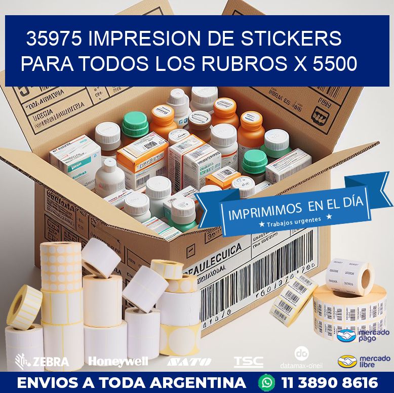 35975 IMPRESION DE STICKERS PARA TODOS LOS RUBROS X 5500