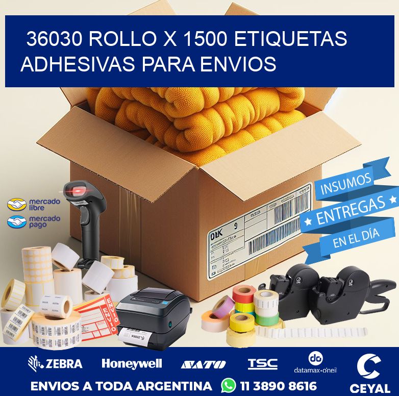 36030 ROLLO X 1500 ETIQUETAS ADHESIVAS PARA ENVIOS