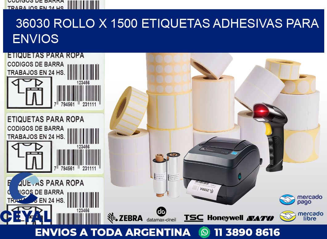 36030 ROLLO X 1500 ETIQUETAS ADHESIVAS PARA ENVIOS