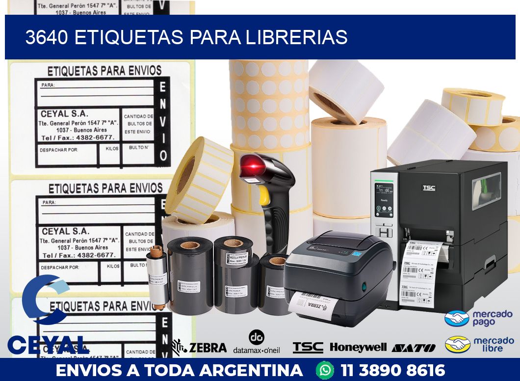 3640 ETIQUETAS PARA LIBRERIAS