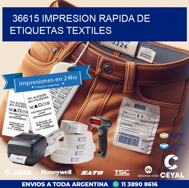 36615 IMPRESION RAPIDA DE ETIQUETAS TEXTILES