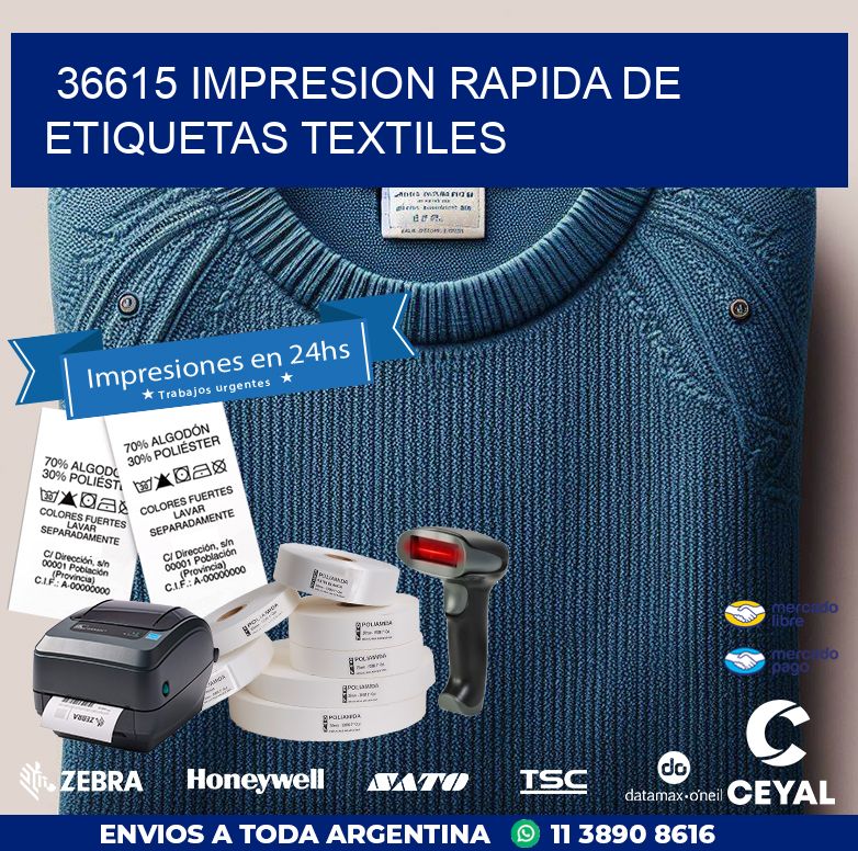 36615 IMPRESION RAPIDA DE ETIQUETAS TEXTILES