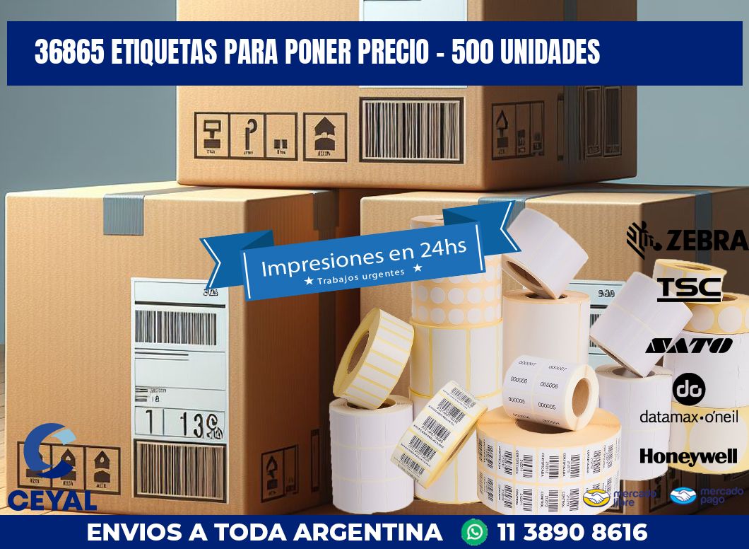 36865 ETIQUETAS PARA PONER PRECIO - 500 UNIDADES