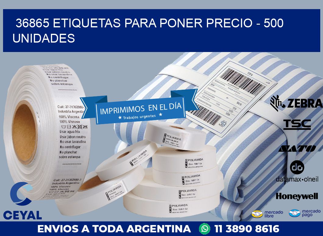 36865 ETIQUETAS PARA PONER PRECIO – 500 UNIDADES
