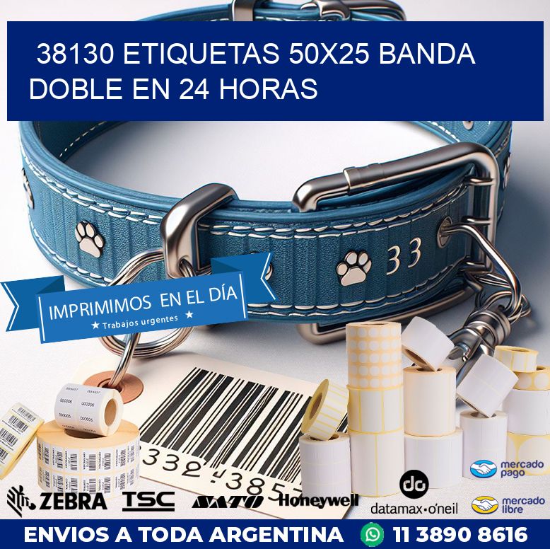 38130 ETIQUETAS 50X25 BANDA DOBLE EN 24 HORAS