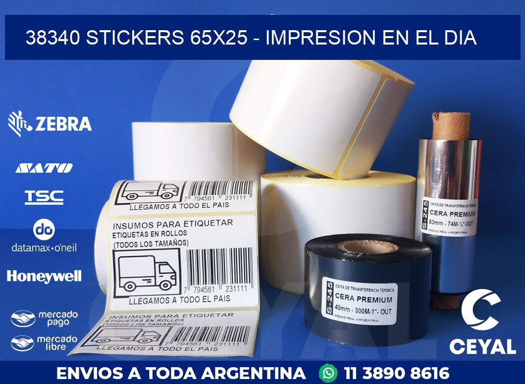 38340 STICKERS 65x25 - IMPRESION EN EL DIA