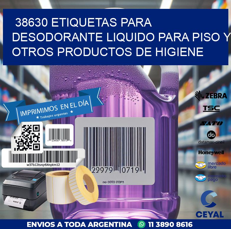38630 ETIQUETAS PARA DESODORANTE LIQUIDO PARA PISO Y OTROS PRODUCTOS DE HIGIENE