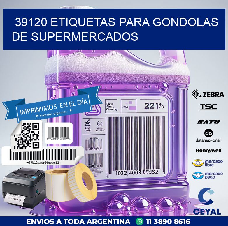 39120 ETIQUETAS PARA GONDOLAS DE SUPERMERCADOS