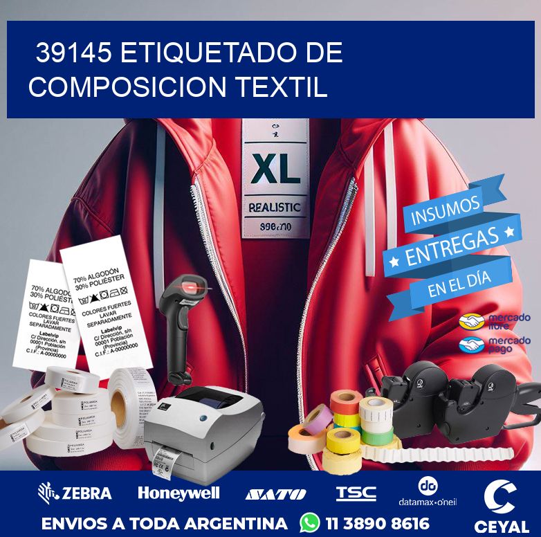 39145 ETIQUETADO DE COMPOSICION TEXTIL