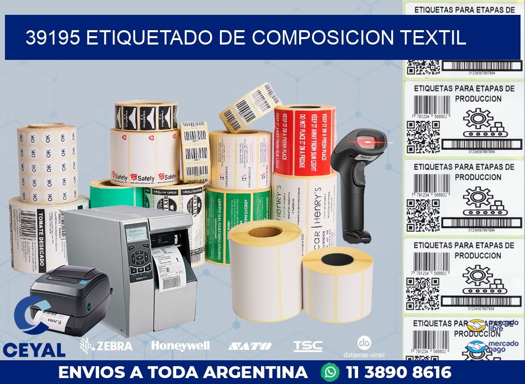 39195 ETIQUETADO DE COMPOSICION TEXTIL