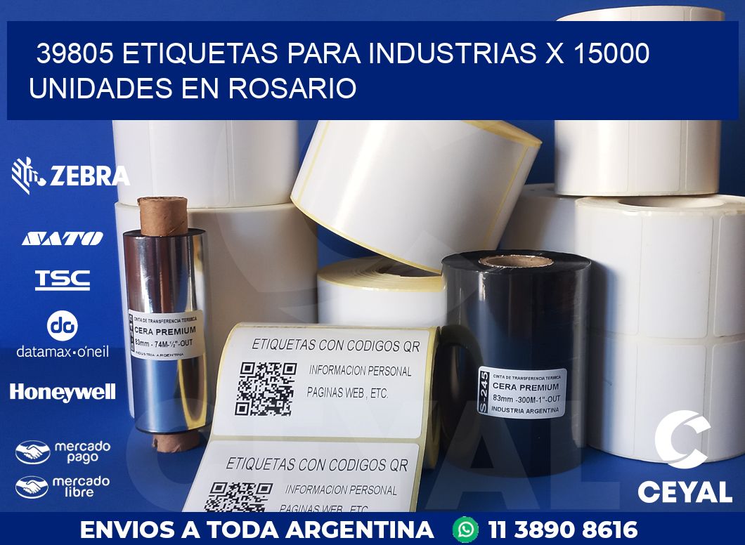 39805 ETIQUETAS PARA INDUSTRIAS x 15000 UNIDADES EN ROSARIO