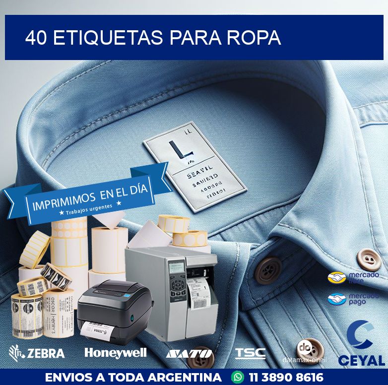 40 ETIQUETAS PARA ROPA