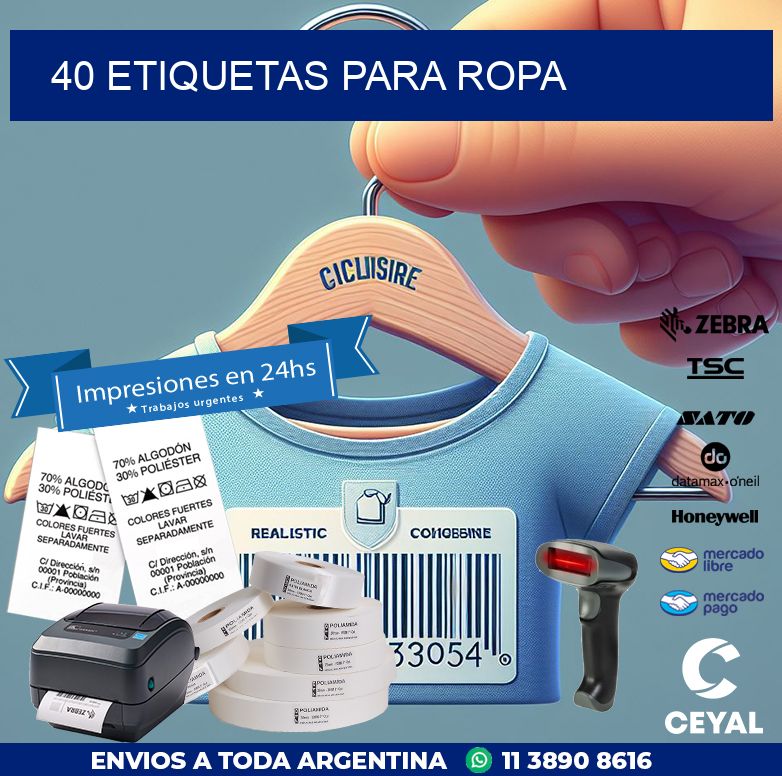 40 ETIQUETAS PARA ROPA
