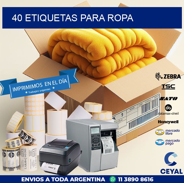 40 ETIQUETAS PARA ROPA