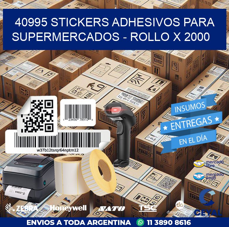 40995 STICKERS ADHESIVOS PARA SUPERMERCADOS – ROLLO X 2000