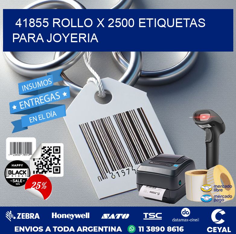 41855 ROLLO X 2500 ETIQUETAS PARA JOYERIA