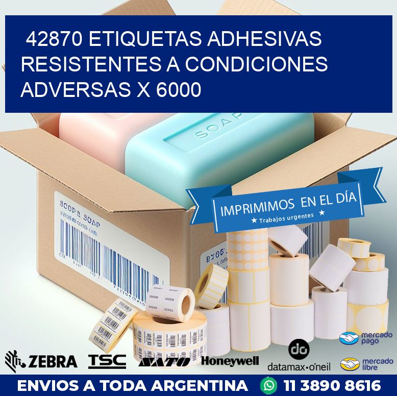42870 ETIQUETAS ADHESIVAS RESISTENTES A CONDICIONES ADVERSAS X 6000