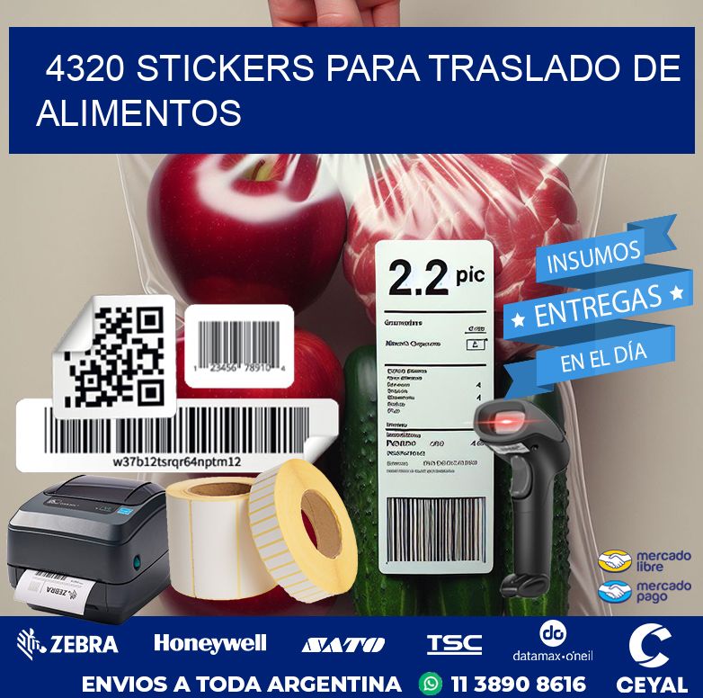 4320 STICKERS PARA TRASLADO DE ALIMENTOS