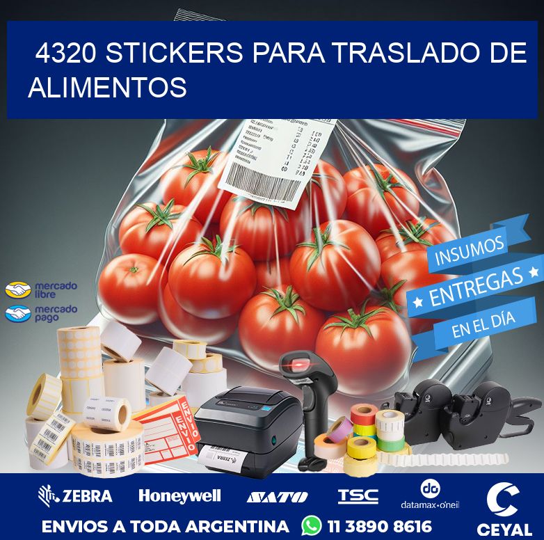 4320 STICKERS PARA TRASLADO DE ALIMENTOS