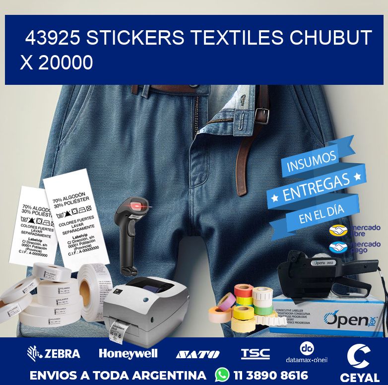 43925 STICKERS TEXTILES CHUBUT X 20000