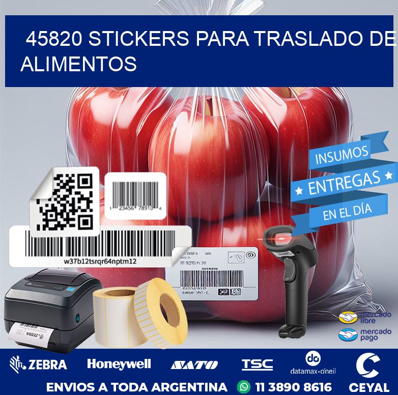 45820 STICKERS PARA TRASLADO DE ALIMENTOS