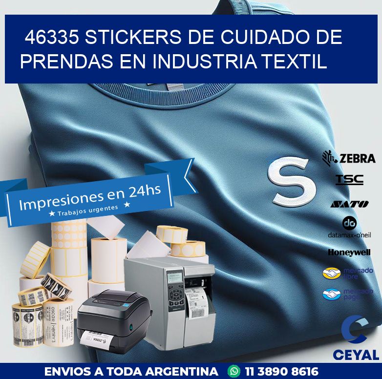 46335 STICKERS DE CUIDADO DE PRENDAS EN INDUSTRIA TEXTIL