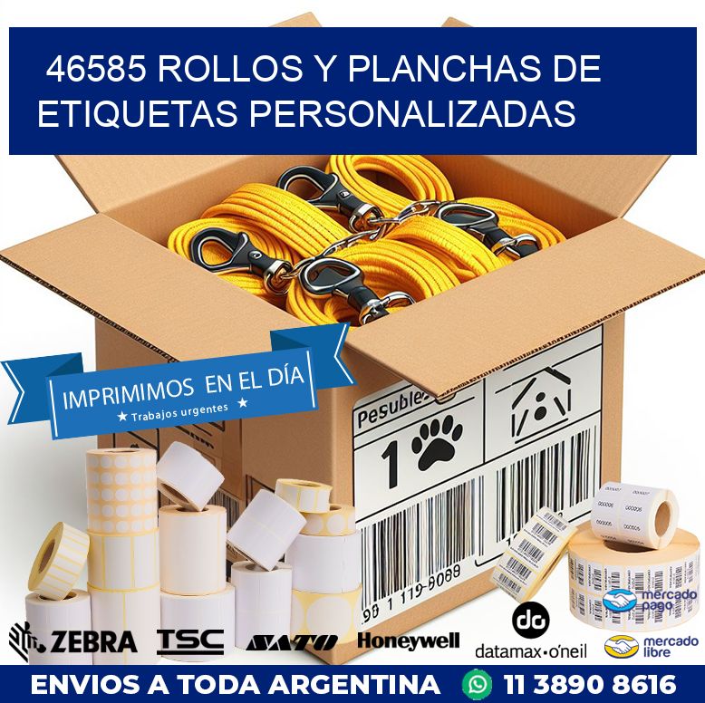 46585 ROLLOS Y PLANCHAS DE ETIQUETAS PERSONALIZADAS