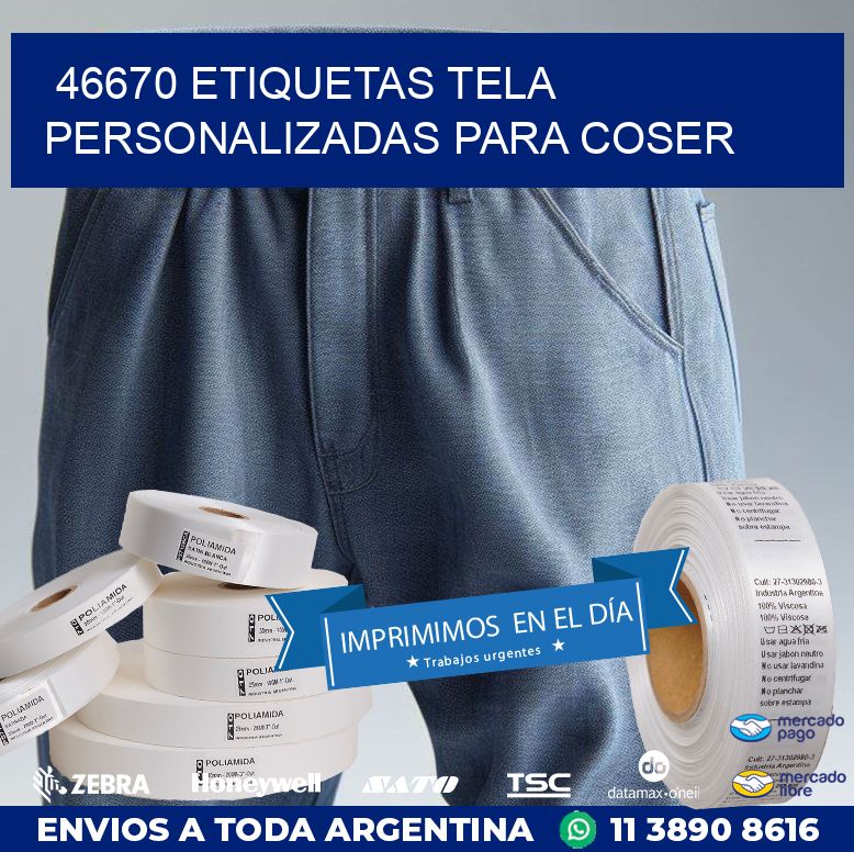 46670 ETIQUETAS TELA PERSONALIZADAS PARA COSER