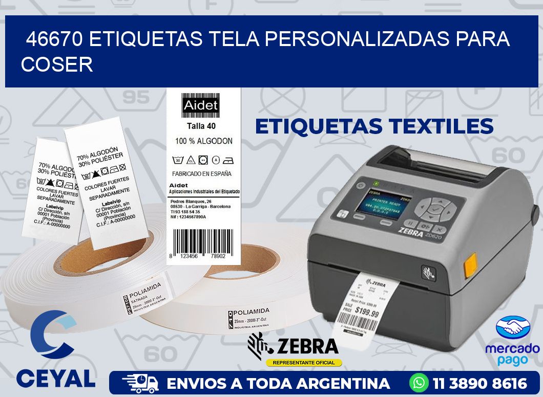 46670 ETIQUETAS TELA PERSONALIZADAS PARA COSER