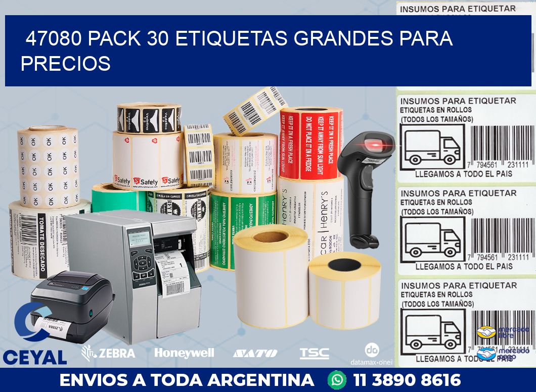 47080 PACK 30 ETIQUETAS GRANDES PARA PRECIOS