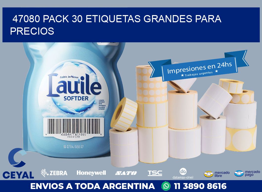 47080 PACK 30 ETIQUETAS GRANDES PARA PRECIOS