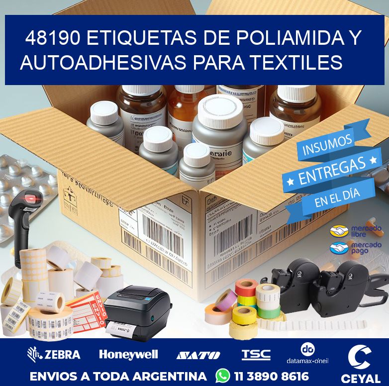 48190 ETIQUETAS DE POLIAMIDA Y AUTOADHESIVAS PARA TEXTILES