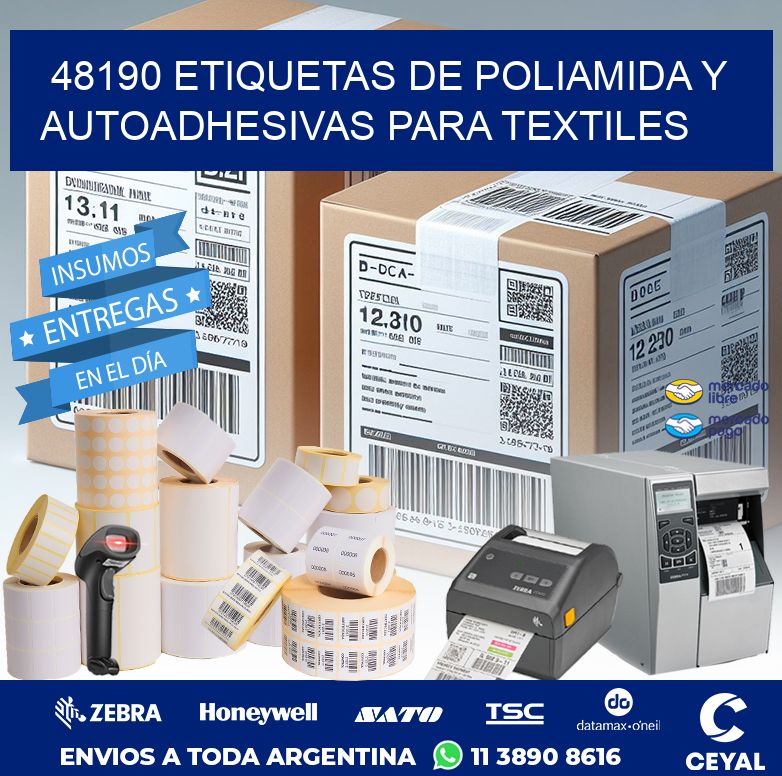48190 ETIQUETAS DE POLIAMIDA Y AUTOADHESIVAS PARA TEXTILES