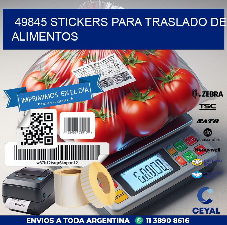 49845 STICKERS PARA TRASLADO DE ALIMENTOS