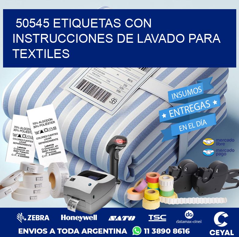 50545 ETIQUETAS CON INSTRUCCIONES DE LAVADO PARA TEXTILES