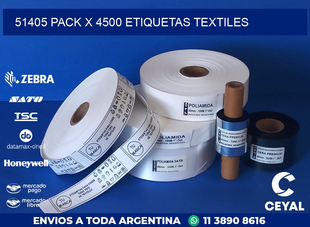 51405 PACK X 4500 ETIQUETAS TEXTILES