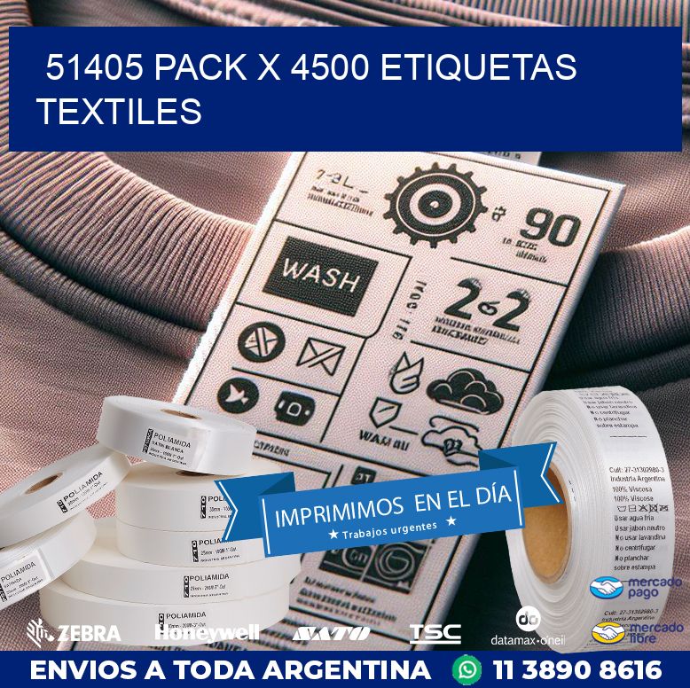 51405 PACK X 4500 ETIQUETAS TEXTILES