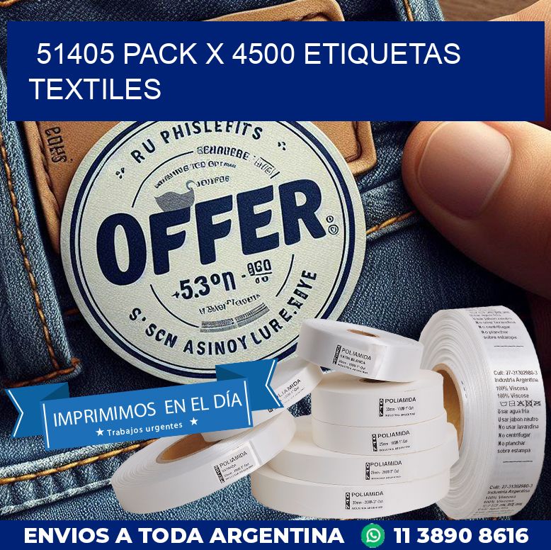 51405 PACK X 4500 ETIQUETAS TEXTILES