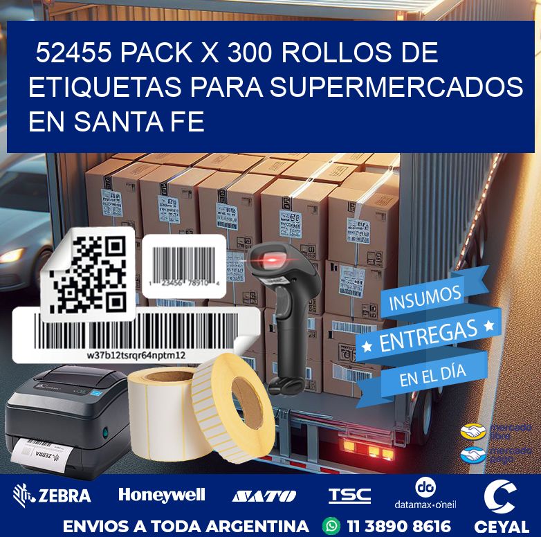 52455 PACK X 300 ROLLOS DE ETIQUETAS PARA SUPERMERCADOS EN SANTA FE