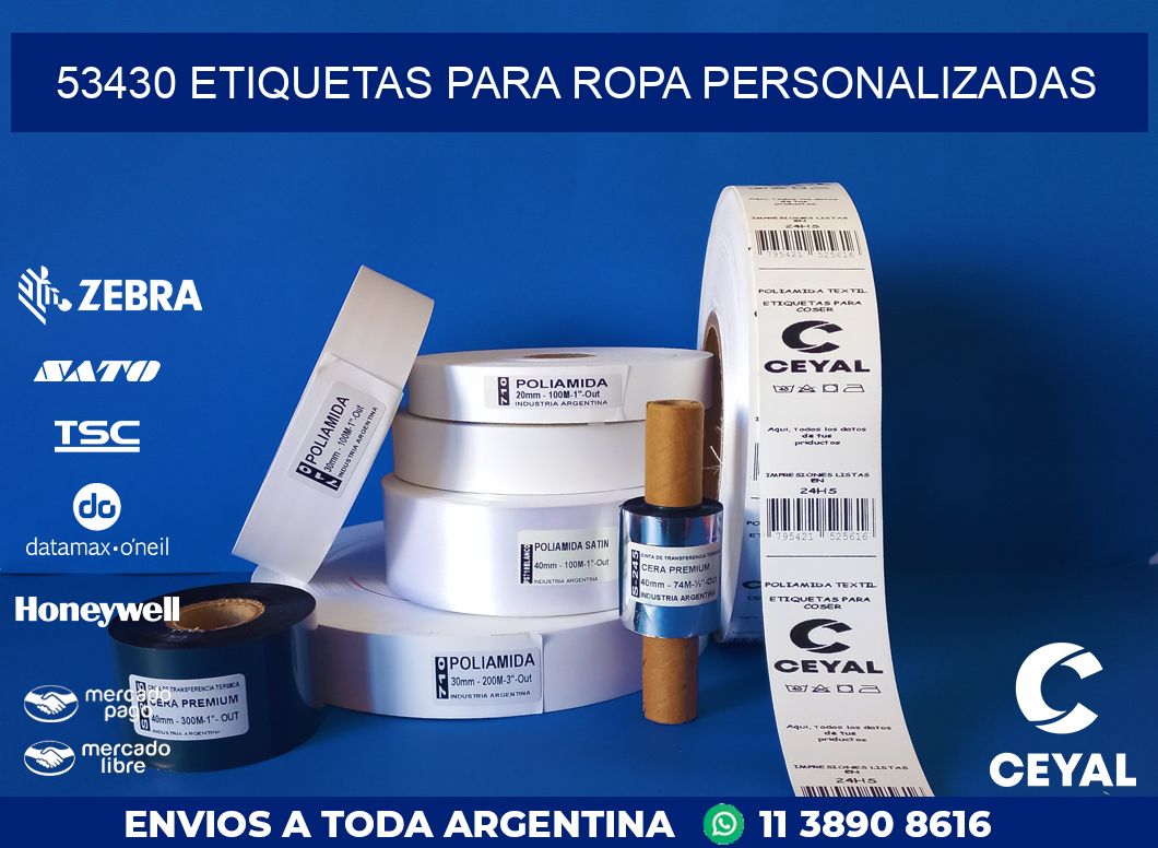 53430 ETIQUETAS PARA ROPA PERSONALIZADAS