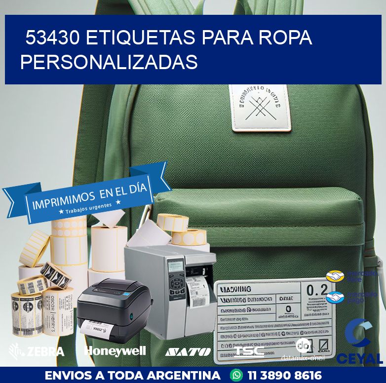 53430 ETIQUETAS PARA ROPA PERSONALIZADAS